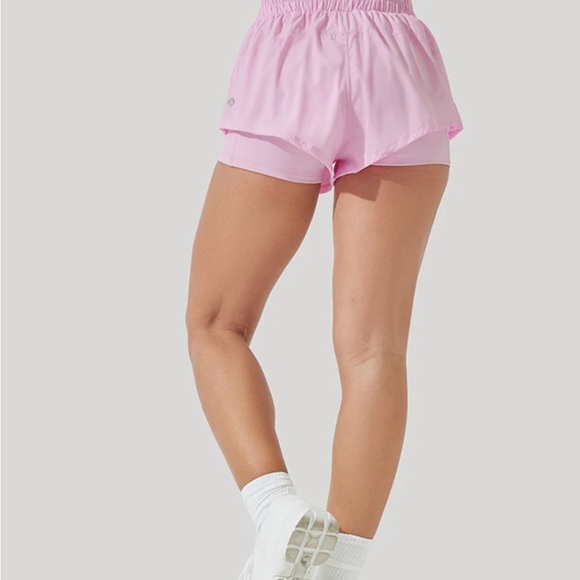 Popflex High Waisted Supershort™ - Bubblegum Size Medium Athletic Shorts - Picture 2 of 7